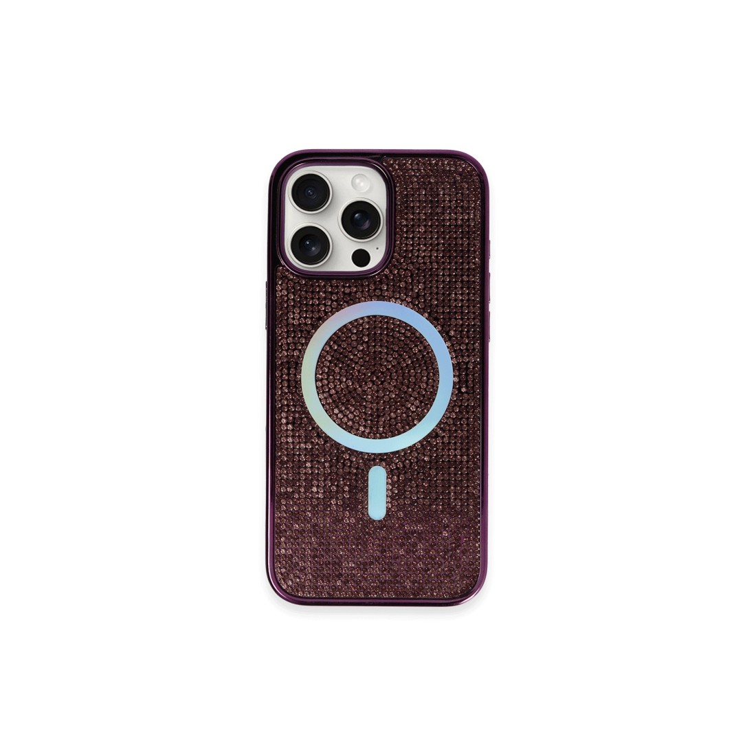  iPhone 16 Pro Kılıf Diamond Magsafe Kapak - Derin Mor