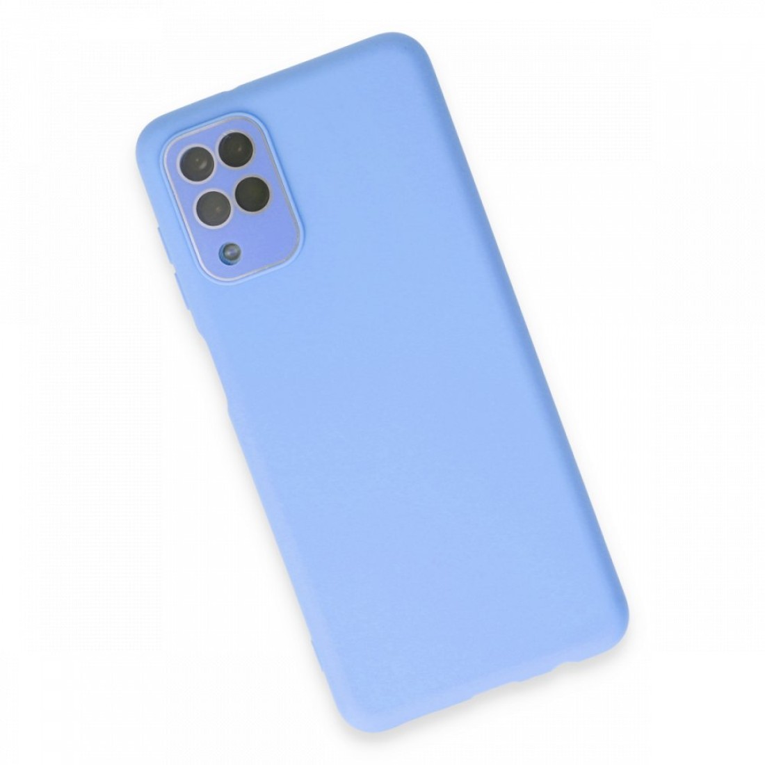 Samsung Galaxy M32 Kılıf Lansman Glass Kapak - Mavi Samsung Galaxy M32 Kılıf Lansman Glass Kapak - Mavi