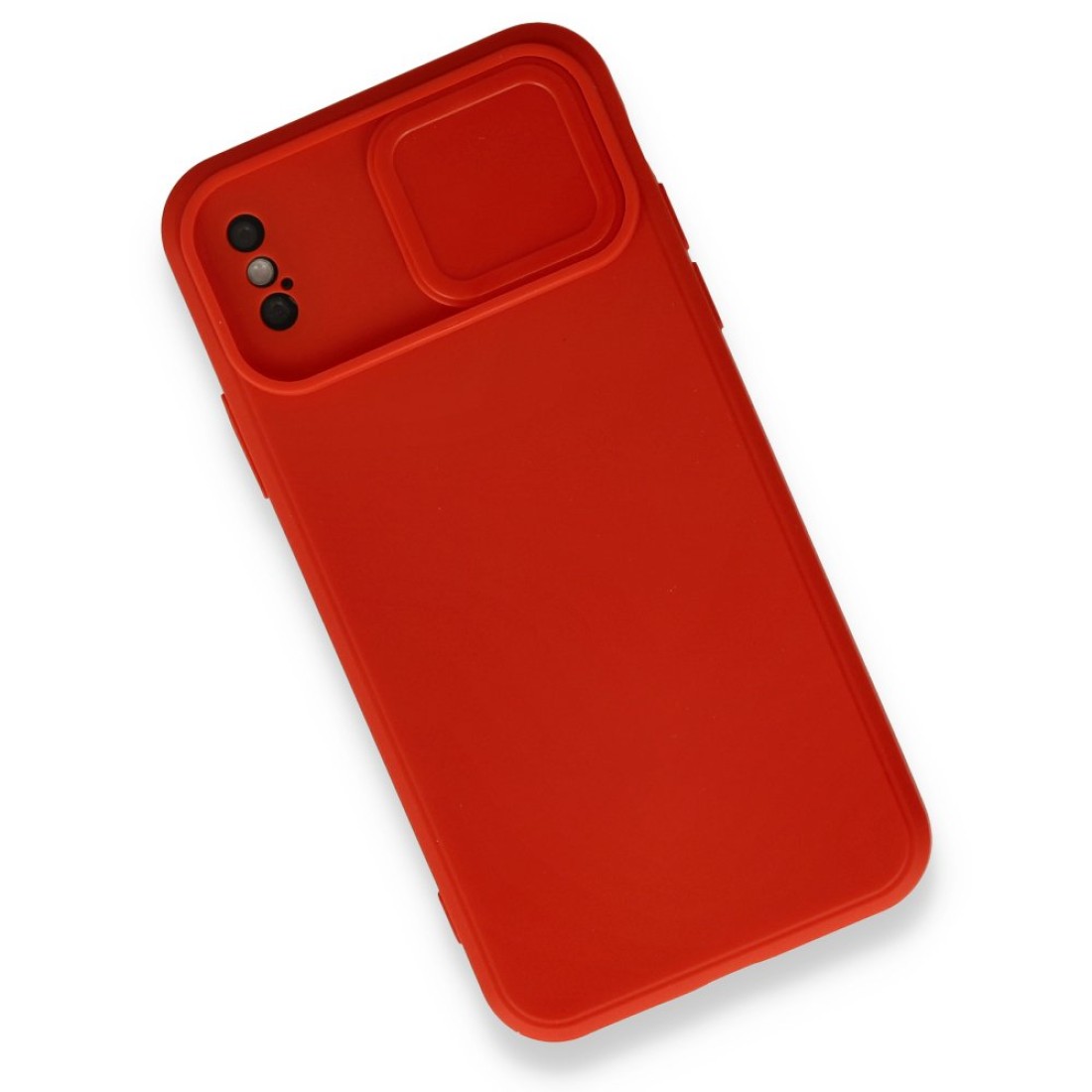  iPhone XS Kılıf Color Lens Silikon - Kırmızı