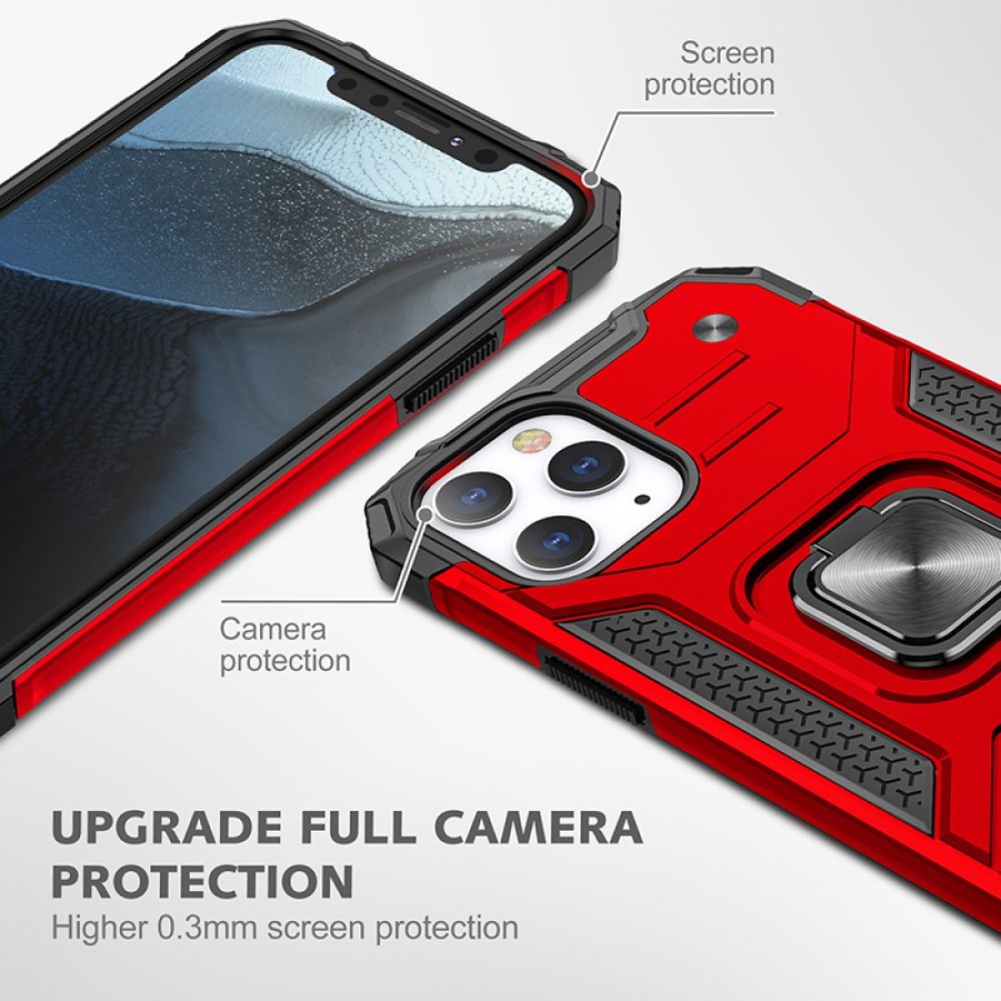 iPhone 13 Pro Max Kılıf Zegna Yüzüklü Silikon Kapak - Kırmızı iPhone 13 Pro Max Kılıf Zegna Yüzüklü Silikon Kapak - Kırmızı