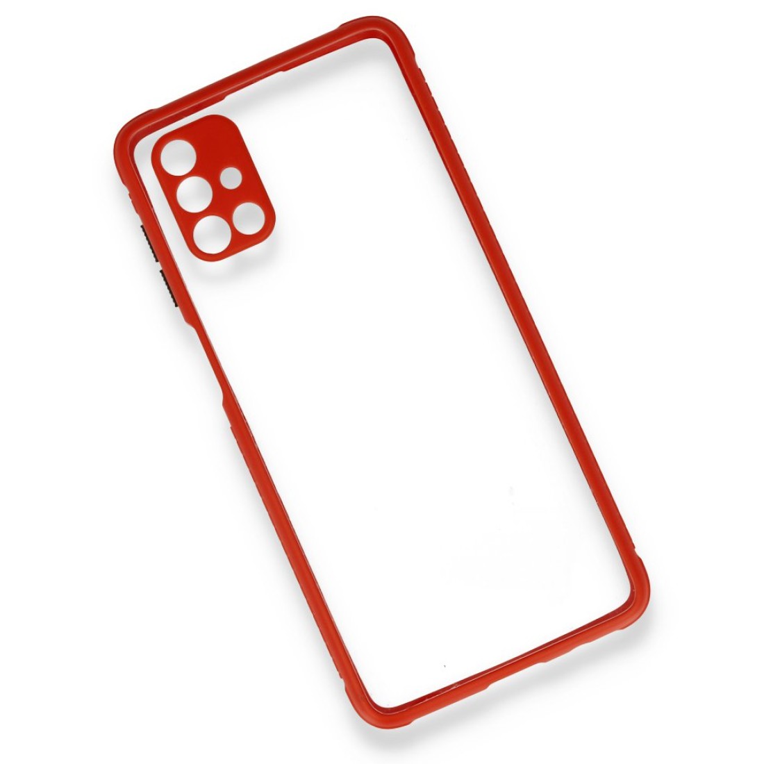 Samsung Galaxy M51 Kılıf Miami Şeffaf Silikon - Kırmızı Samsung Galaxy M51 Kılıf Miami Şeffaf Silikon - Kırmızı