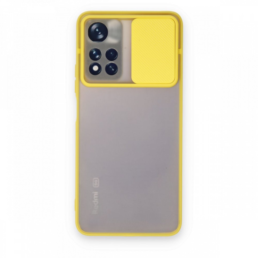  Xiaomi Redmi Note 11T Kılıf Palm Buzlu Kamera Sürgülü Silikon - Sarı