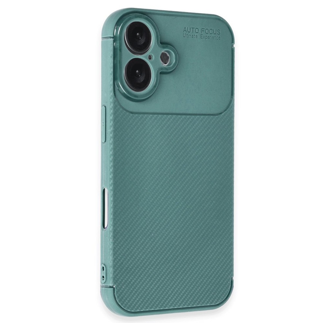 iPhone 16 Kılıf Auto Focus Karbon Kapak - Koyu Yeşil iPhone 16 Kılıf Auto Focus Karbon Kapak - Koyu Yeşil