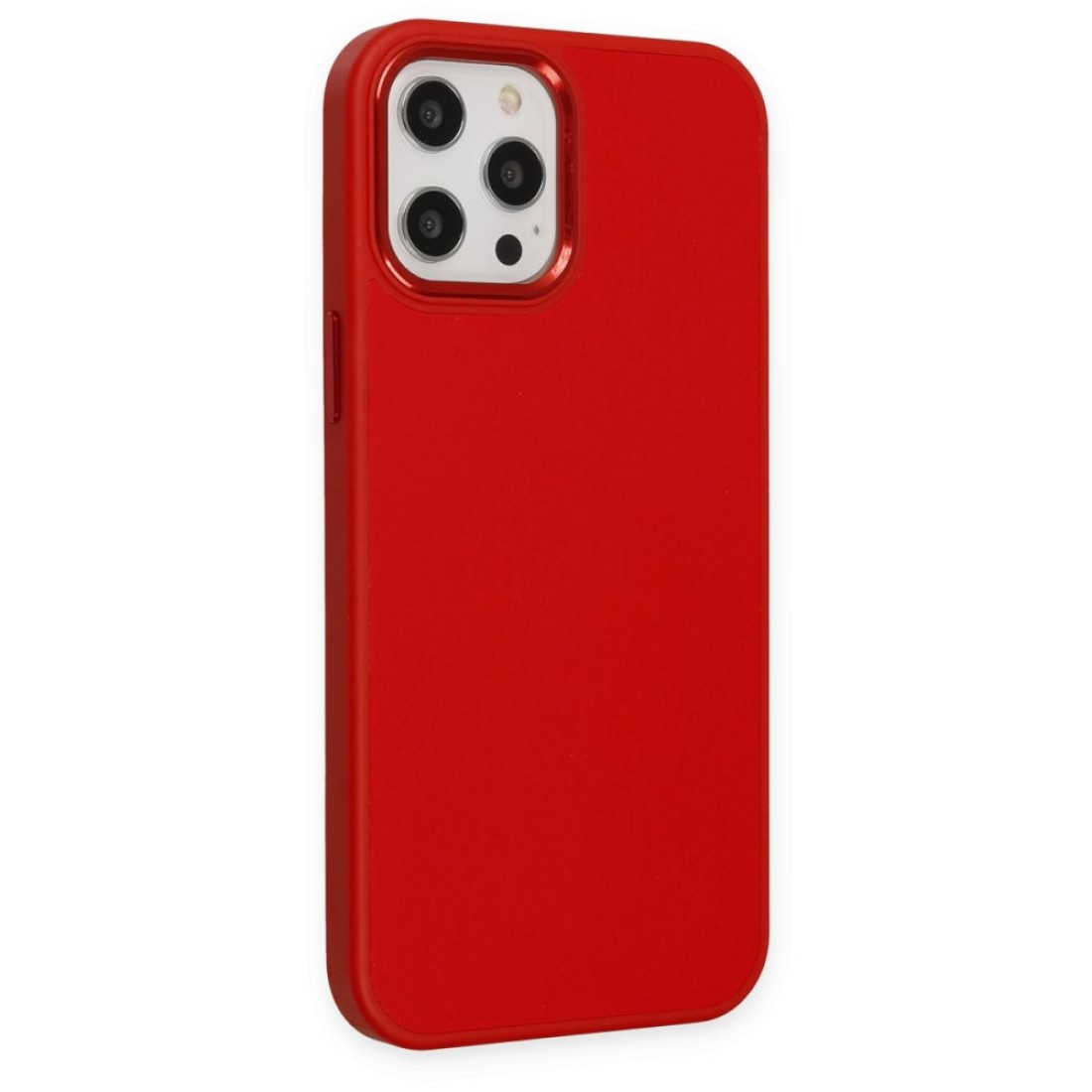  iPhone 12 Pro Kılıf Asya Deri Silikon - Kırmızı