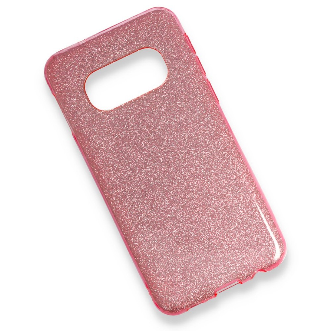 Samsung Galaxy S10E Kılıf Simli Katmanlı Silikon - Rose