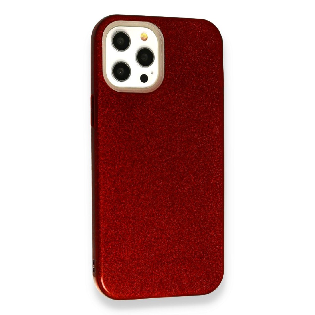 iPhone 12 Pro Kılıf Simli Katmanlı Silikon - Kırmızı iPhone 12 Pro Kılıf Simli Katmanlı Silikon - Kırmızı