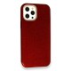 iPhone 12 Pro Kılıf Simli Katmanlı Silikon - Kırmızı iPhone 12 Pro Kılıf Simli Katmanlı Silikon - Kırmızı