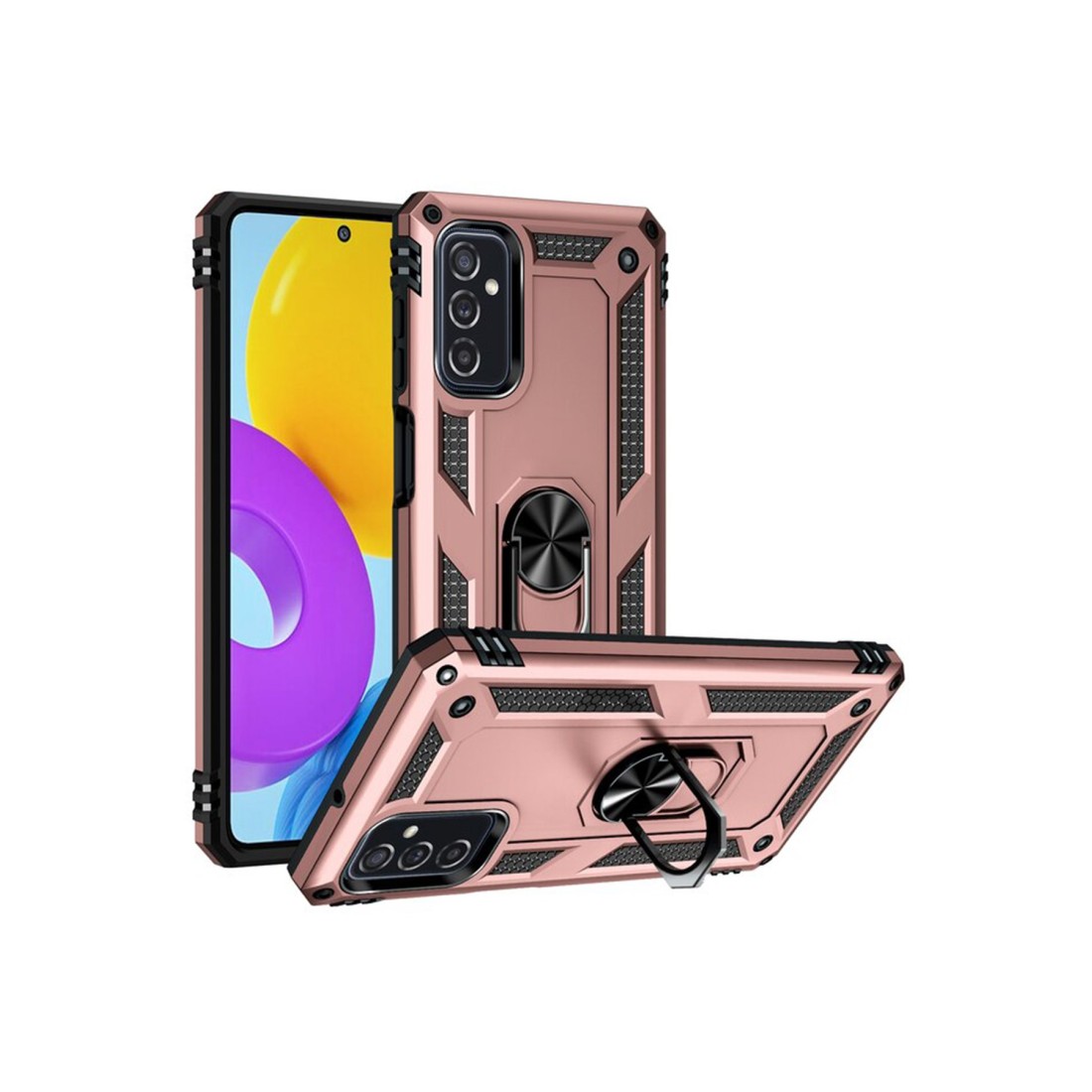  Samsung Galaxy M52 5G Kılıf Sofya Yüzüklü Silikon Kapak - Rose