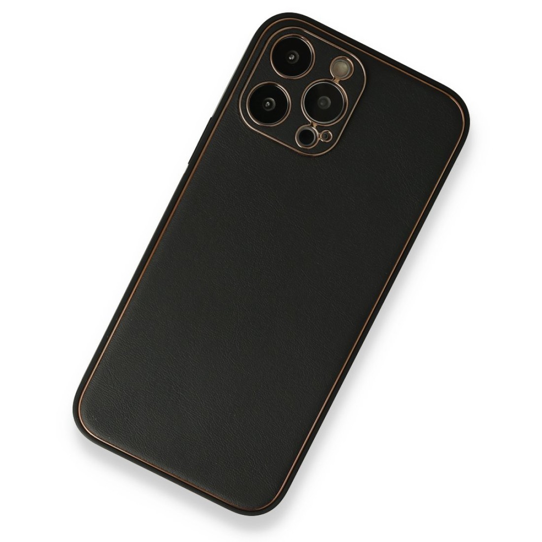 iPhone 13 Pro Max Kılıf Coco Deri Silikon Kapak - Siyah iPhone 13 Pro Max Kılıf Coco Deri Silikon Kapak - Siyah