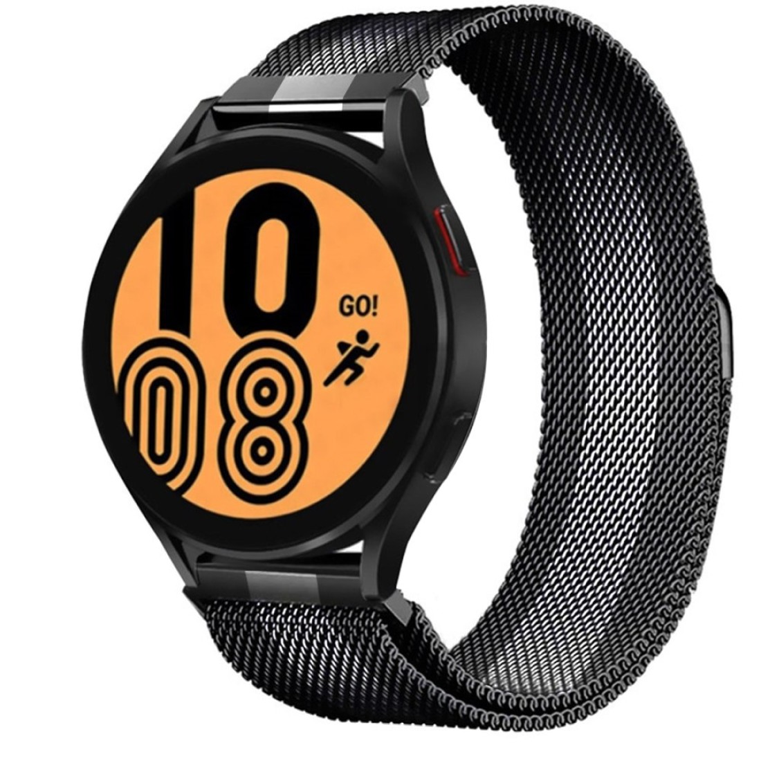  Samsung Galaxy Watch 4 Metal Mıknatıslı Kordon - Siyah-Beyaz