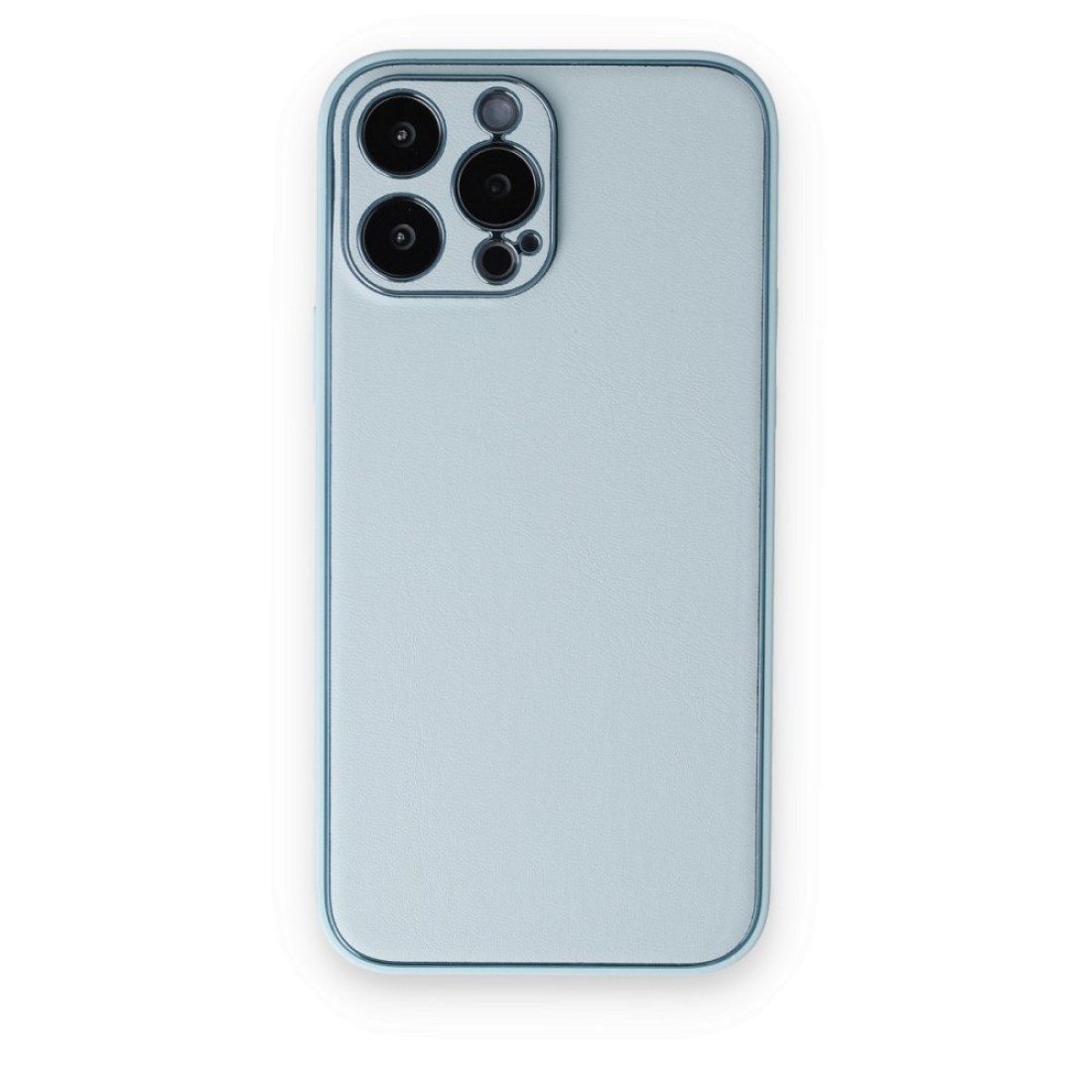  iPhone 14 Pro Kılıf Coco Deri Silikon Kapak - Sky Blue