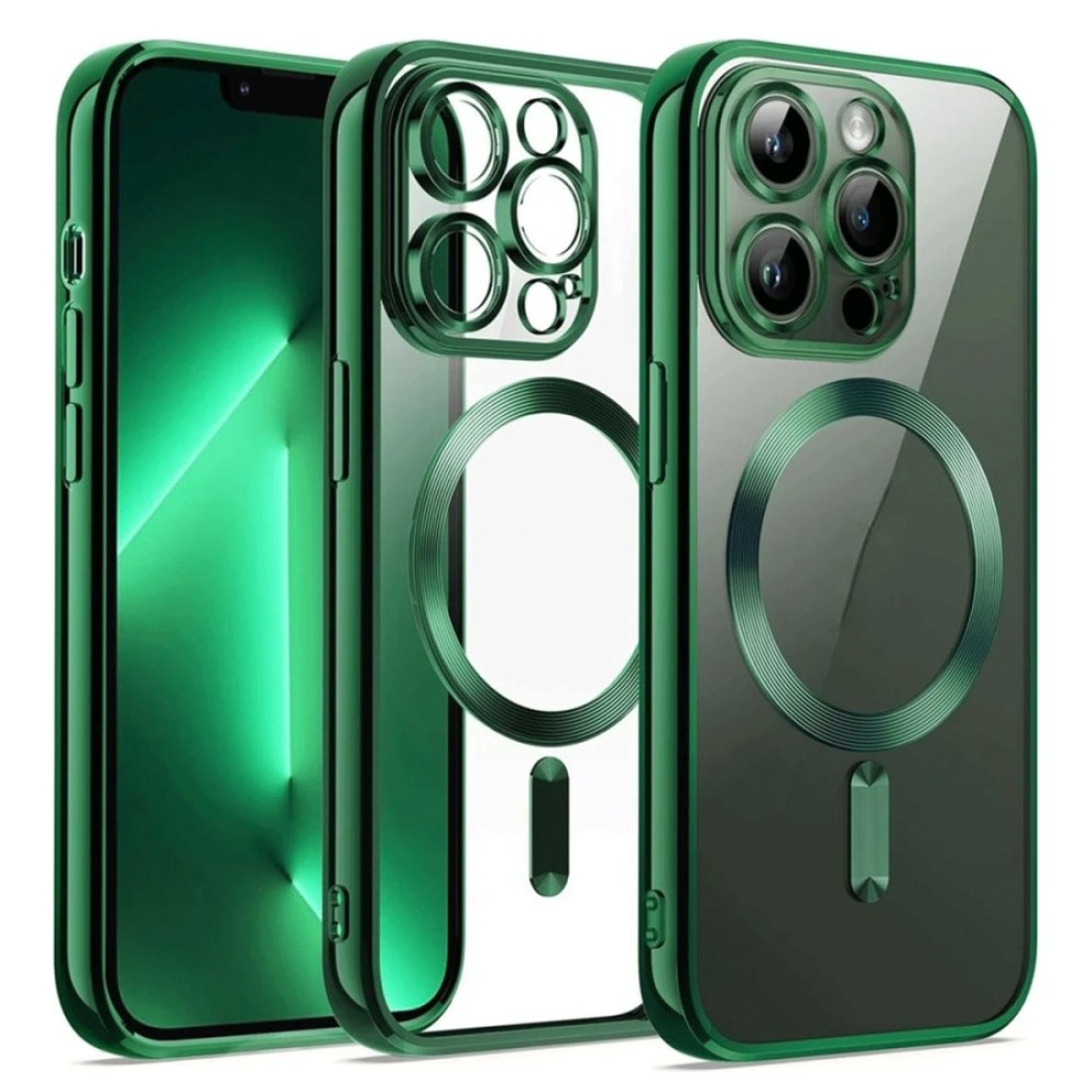  iPhone 12 Pro Kılıf Kross Magneticsafe Kapak - Koyu Yeşil