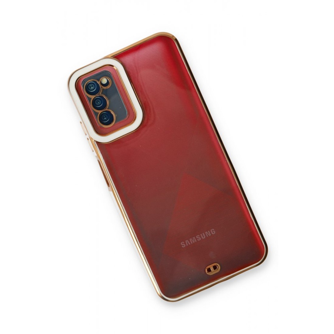  Samsung Galaxy A03S Kılıf Liva Lens Silikon - Beyaz