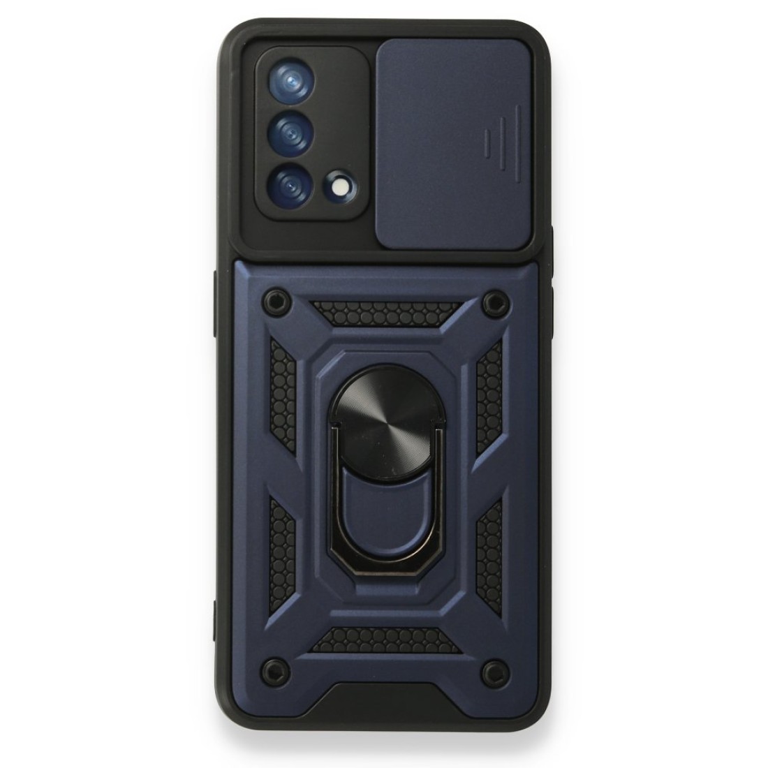  Oppo A74 4G Kılıf Pars Lens Yüzüklü Silikon - Lacivert