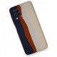  Samsung Galaxy M32 Kılıf Ebruli Lansman Silikon - Lacivert-Krem