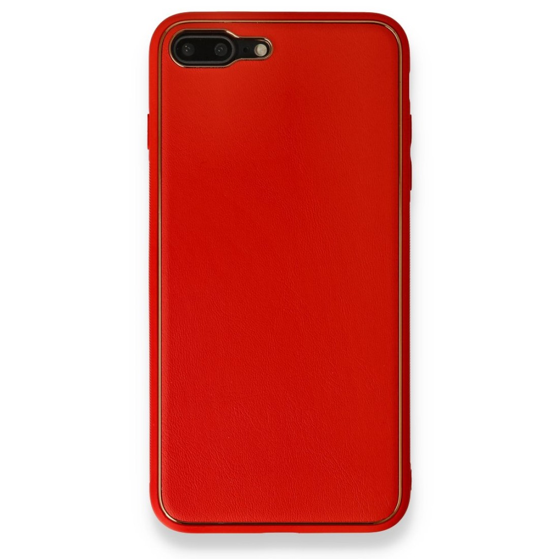  iPhone 7 Plus Kılıf Coco Deri Silikon Kapak - Kırmızı