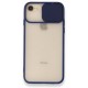 iPhone 7 Kılıf Palm Buzlu Kamera Sürgülü Silikon - Lacivert iPhone 7 Kılıf Palm Buzlu Kamera Sürgülü Silikon - Lacivert