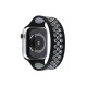  Apple Watch 38mm Ayarlı Delikli Silikon Kordon - Siyah-Gri