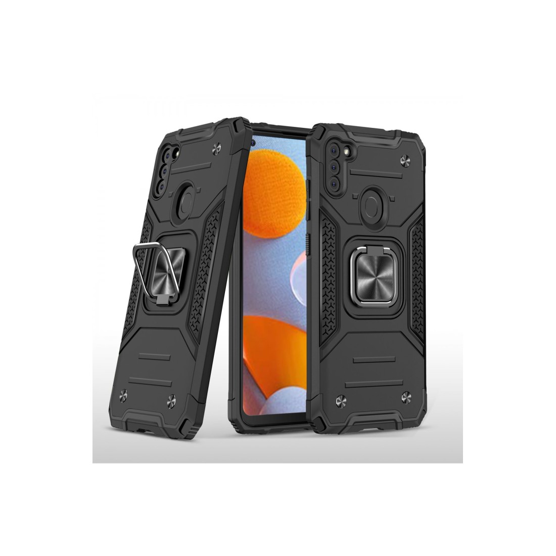 Samsung Galaxy M11 Kılıf Zegna Yüzüklü Silikon Kapak - Siyah Samsung Galaxy M11 Kılıf Zegna Yüzüklü Silikon Kapak - Siyah