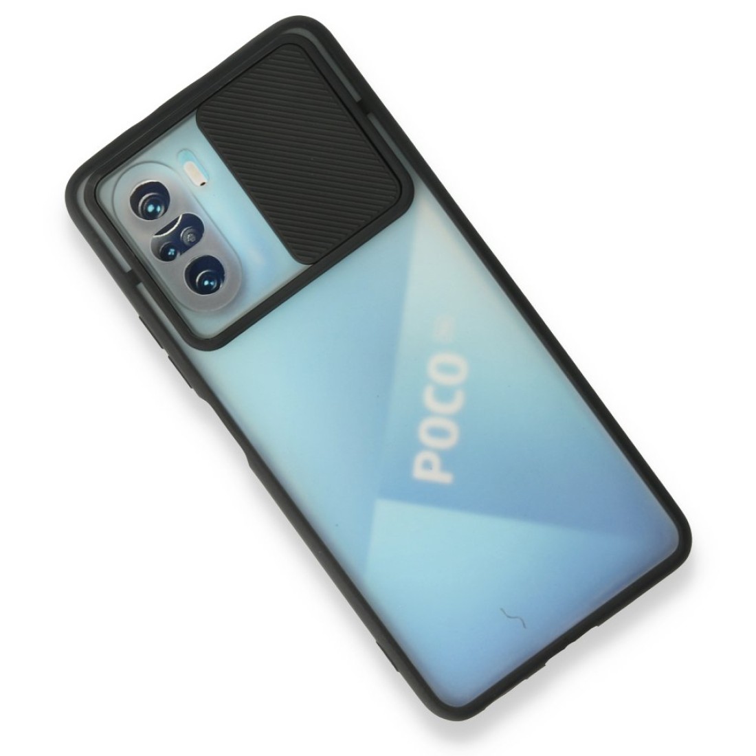 Xiaomi Redmi K40 Kılıf Palm Buzlu Kamera Sürgülü Silikon - Siyah Xiaomi Redmi K40 Kılıf Palm Buzlu Kamera Sürgülü Silikon - Siyah