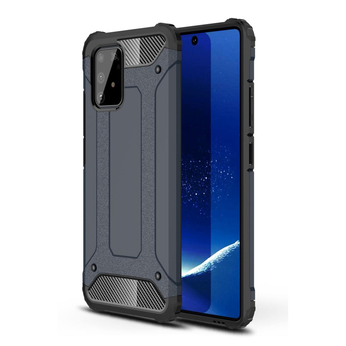  Samsung Galaxy A91 / S10 Lite Kılıf Tank Silikon Kapak - Lacivert