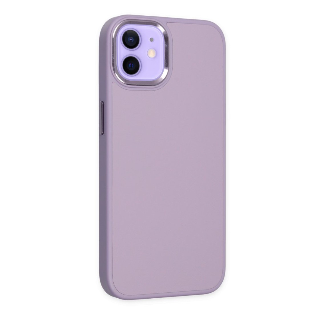  iPhone 12 Kılıf Asya Deri Silikon - Lila