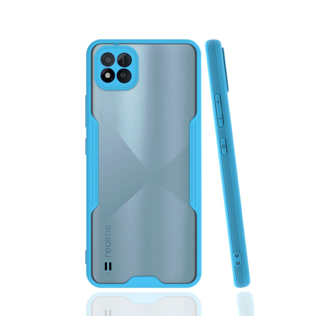 Realme C11 2021 Kılıf Platin Silikon - Mavi Realme C11 2021 Kılıf Platin Silikon - Mavi