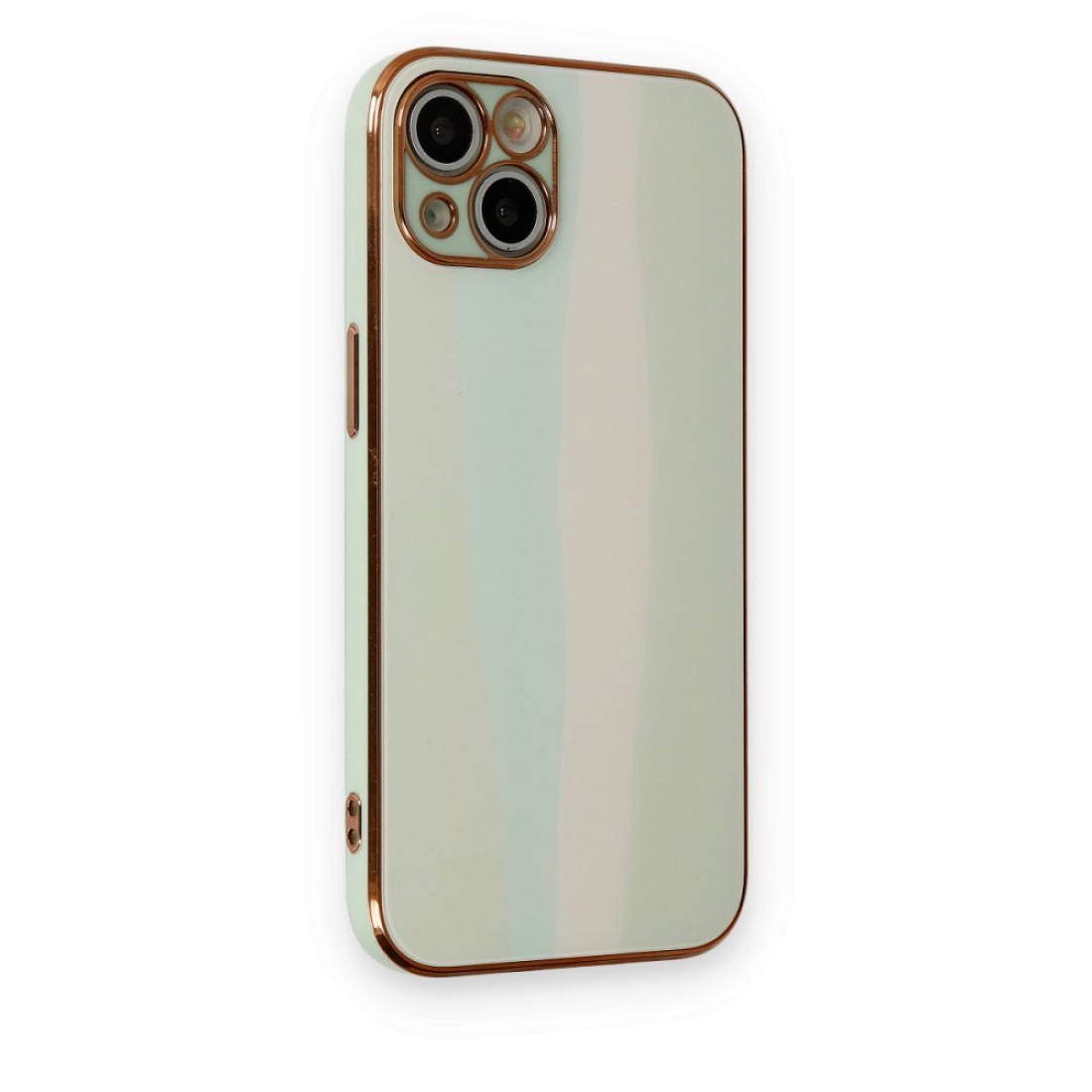  iPhone 14 Plus Kılıf Luna Cam Kapak - Açık Yeşil