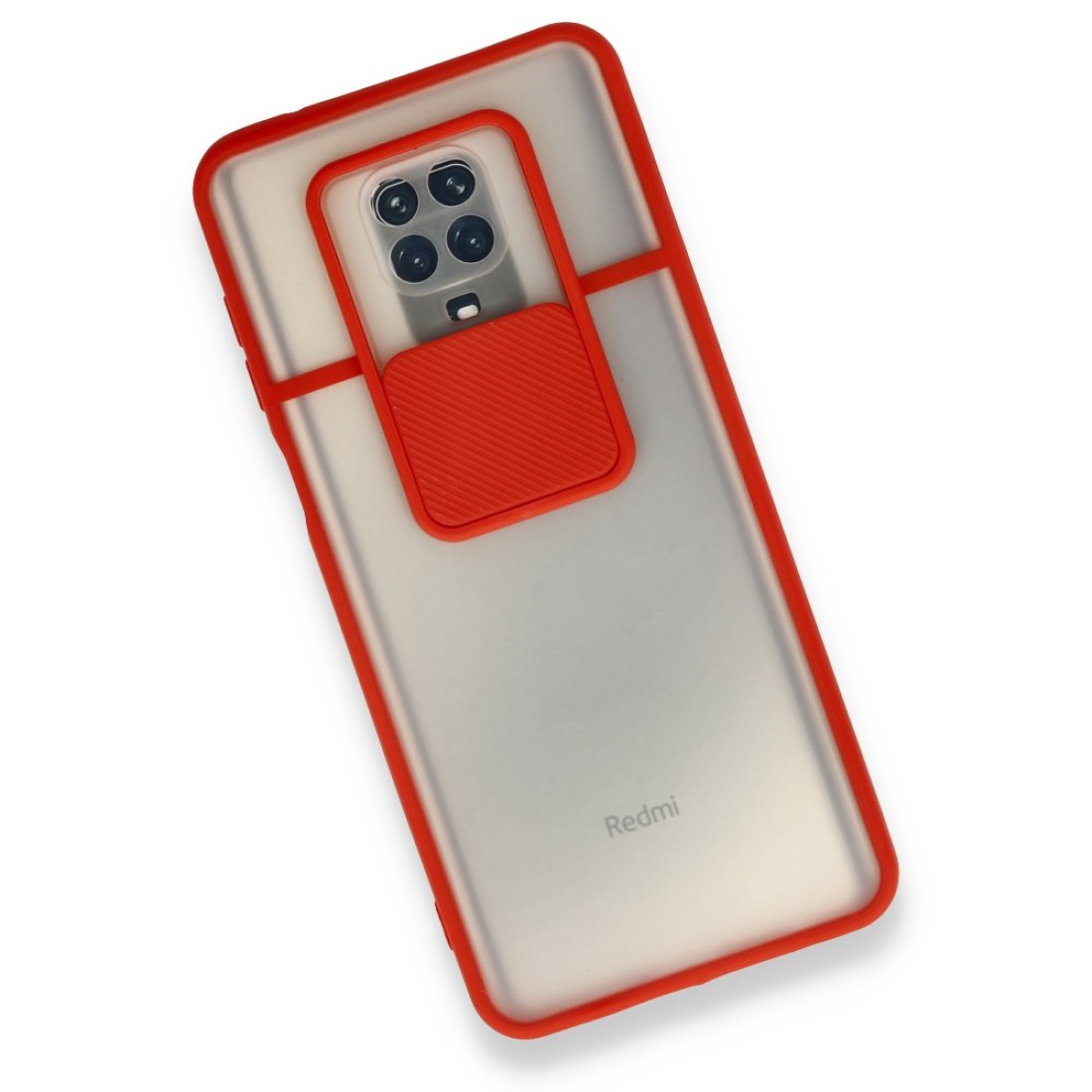 Xiaomi Redmi Note 9S Kılıf Palm Buzlu Kamera Sürgülü Silikon - Kırmızı Xiaomi Redmi Note 9S Kılıf Palm Buzlu Kamera Sürgülü Silikon - Kırmızı
