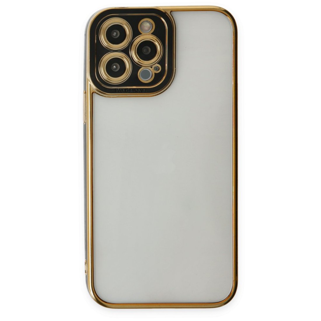  iPhone 14 Pro Max Kılıf Liva Lens Silikon - Siyah