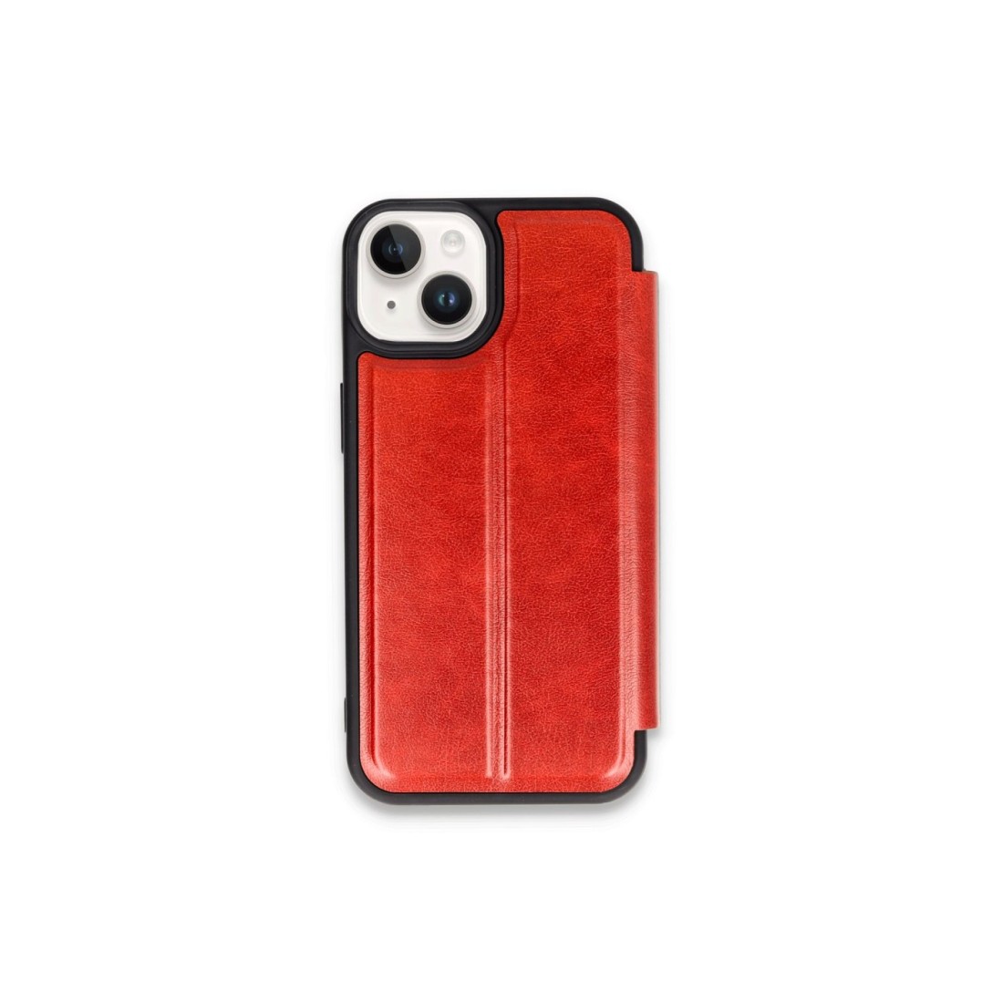 iPhone 15 Kılıf Flip Cover - Kırmızı