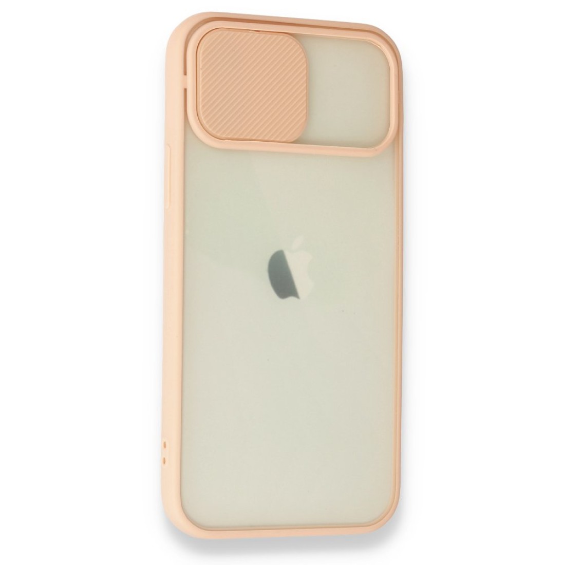  iPhone 12 Kılıf Palm Buzlu Kamera Sürgülü Silikon - Pembe