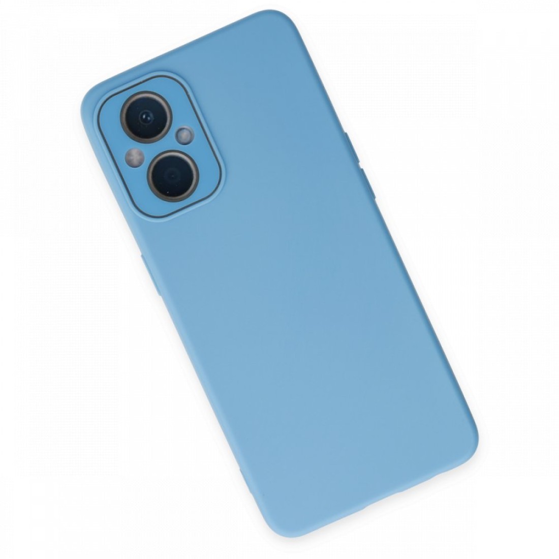  Oppo Reno 7 Lite Kılıf Lansman Glass Kapak - Mavi
