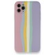  iPhone 11 Pro Kılıf Ebruli Lansman Silikon - Pembe-Lila