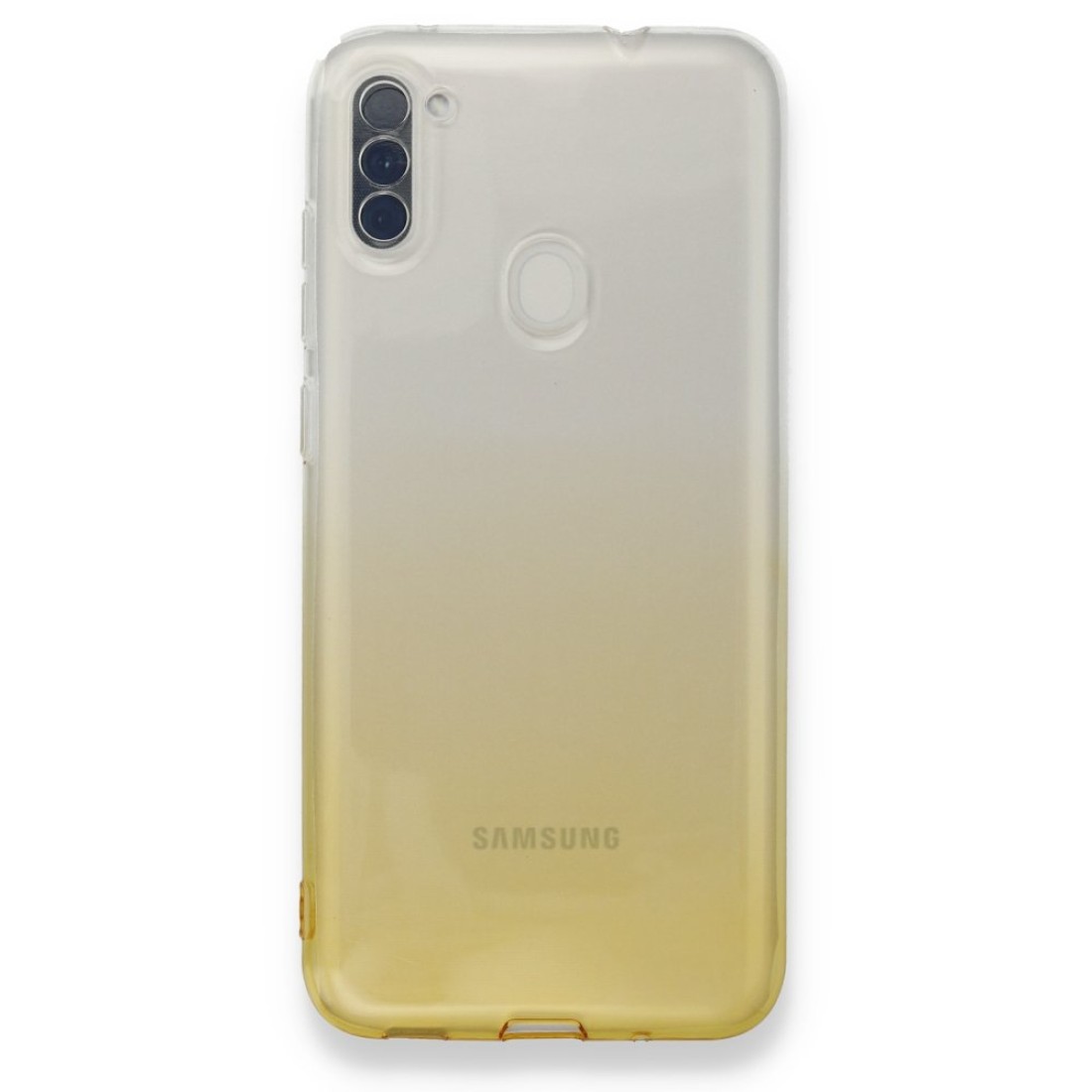  Samsung Galaxy M11 Kılıf Lüx Çift Renkli Silikon - Sarı