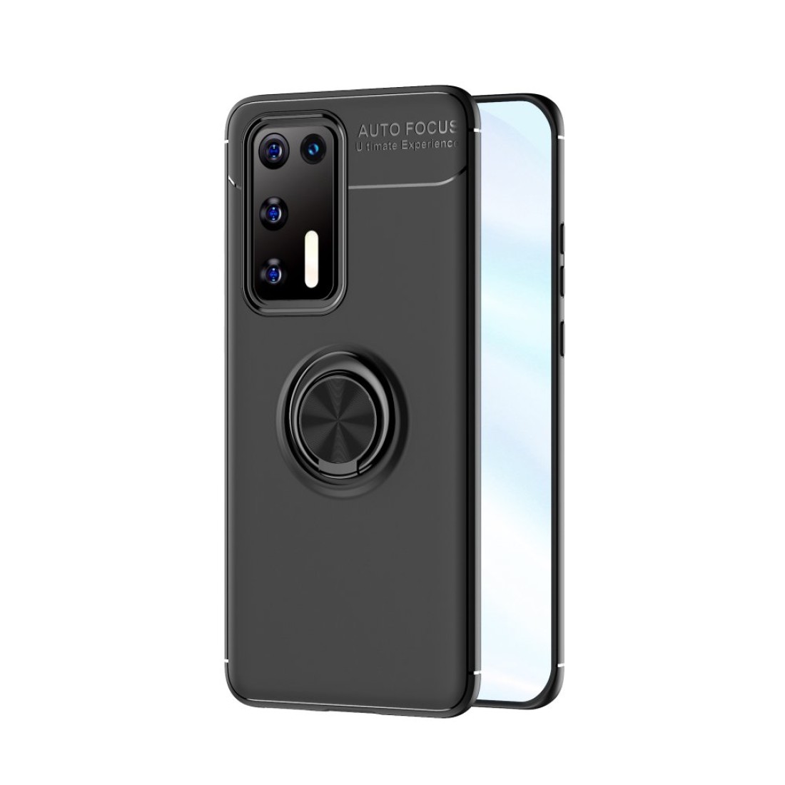  Huawei P40 Kılıf Range Yüzüklü Silikon - Siyah