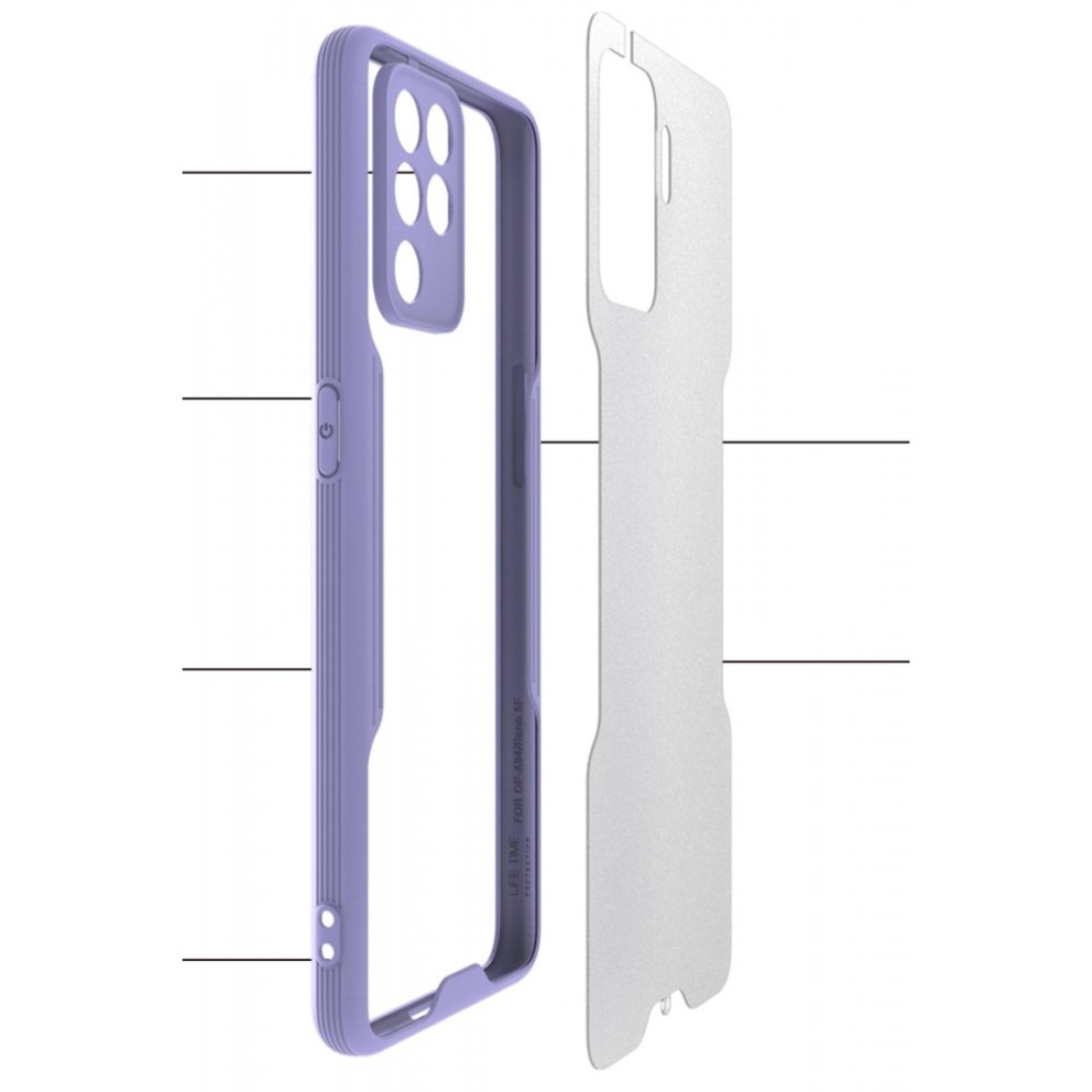  Oppo Reno 5 Lite Kılıf Platin Silikon - Siyah