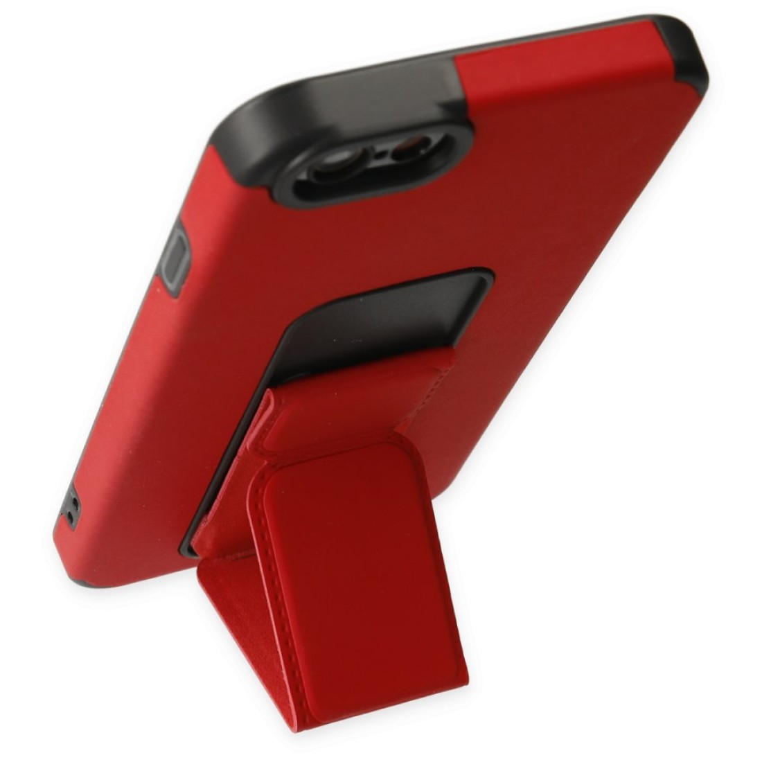  iPhone 6 Kılıf Mega Standlı Silikon - Kırmızı
