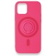 iPhone 12 Mini Kılıf Viktor Yüzüklü Silikon - Pembe iPhone 12 Mini Kılıf Viktor Yüzüklü Silikon - Pembe