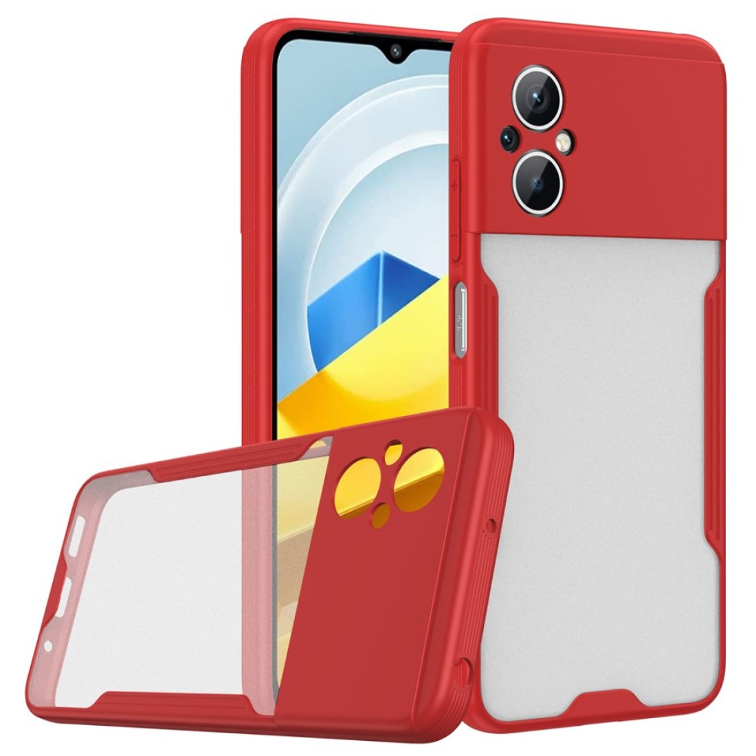  Xiaomi Poco M5 Kılıf Platin Silikon - Kırmızı
