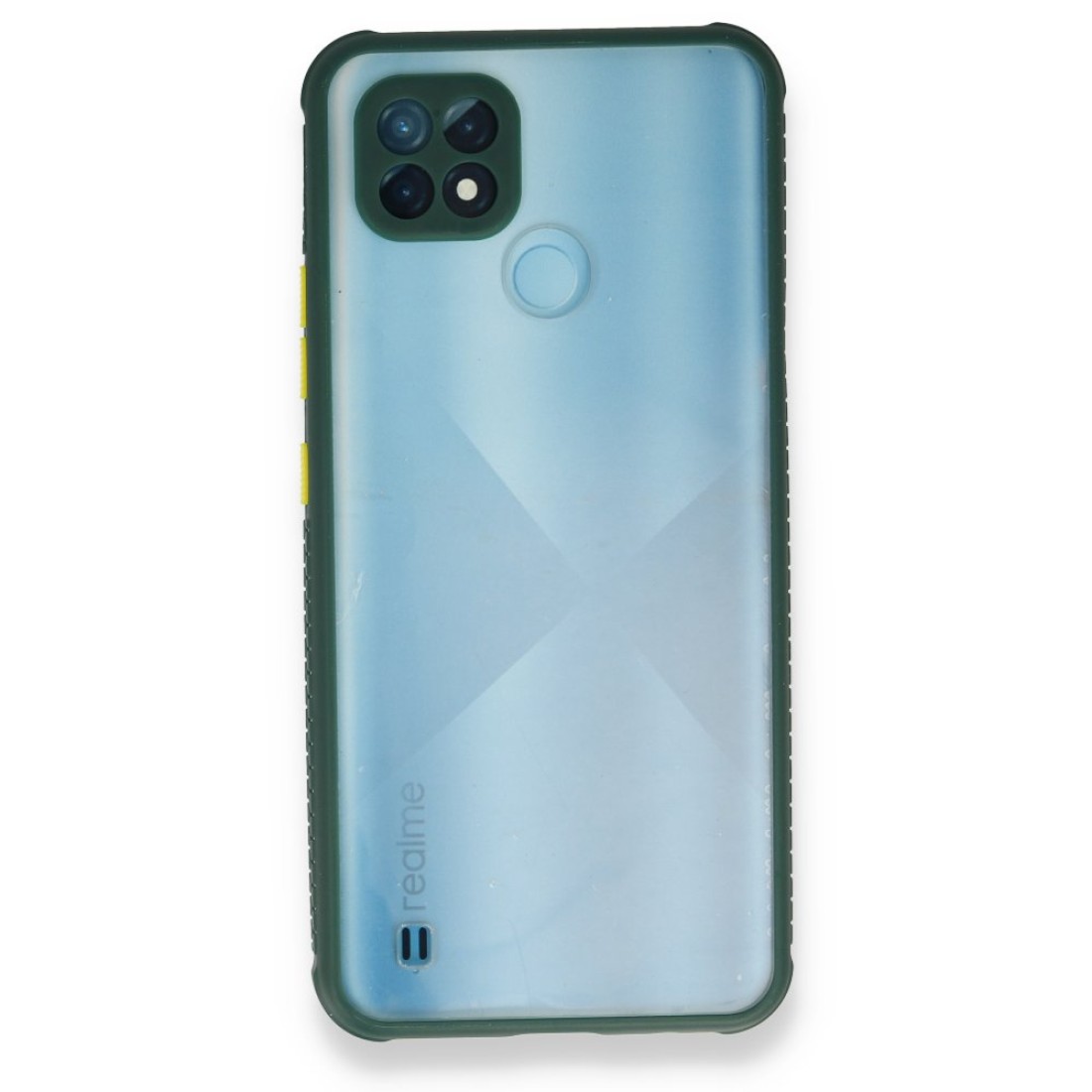  Realme C21 Kılıf Miami Şeffaf Silikon - Koyu Yeşil