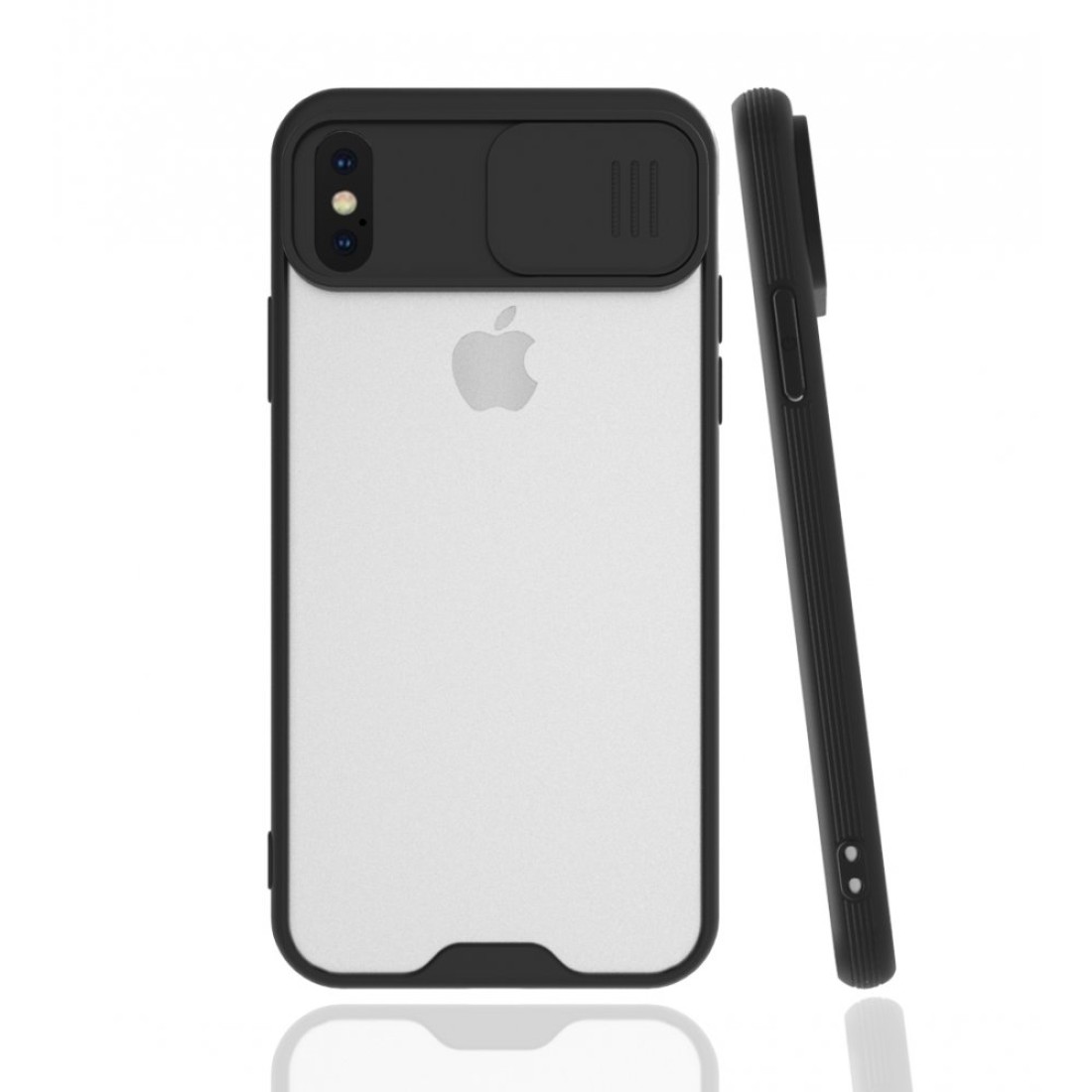  iPhone XS Kılıf Platin Kamera Koruma Silikon - Siyah