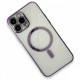 iPhone 13 Pro Max Kılıf Magneticsafe Lazer Silikon - Mor iPhone 13 Pro Max Kılıf Magneticsafe Lazer Silikon - Mor