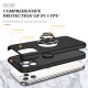  iPhone 11 Pro Kılıf Elit Yüzüklü Kapak - Siyah
