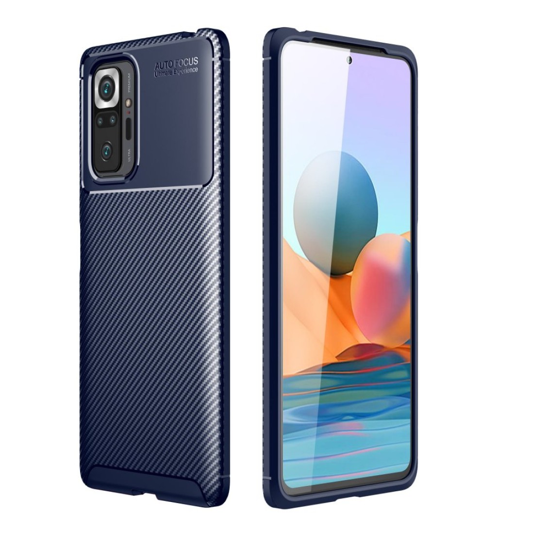  Xiaomi Redmi Note 10 Pro Kılıf Auto Focus Karbon Kapak - Lacivert