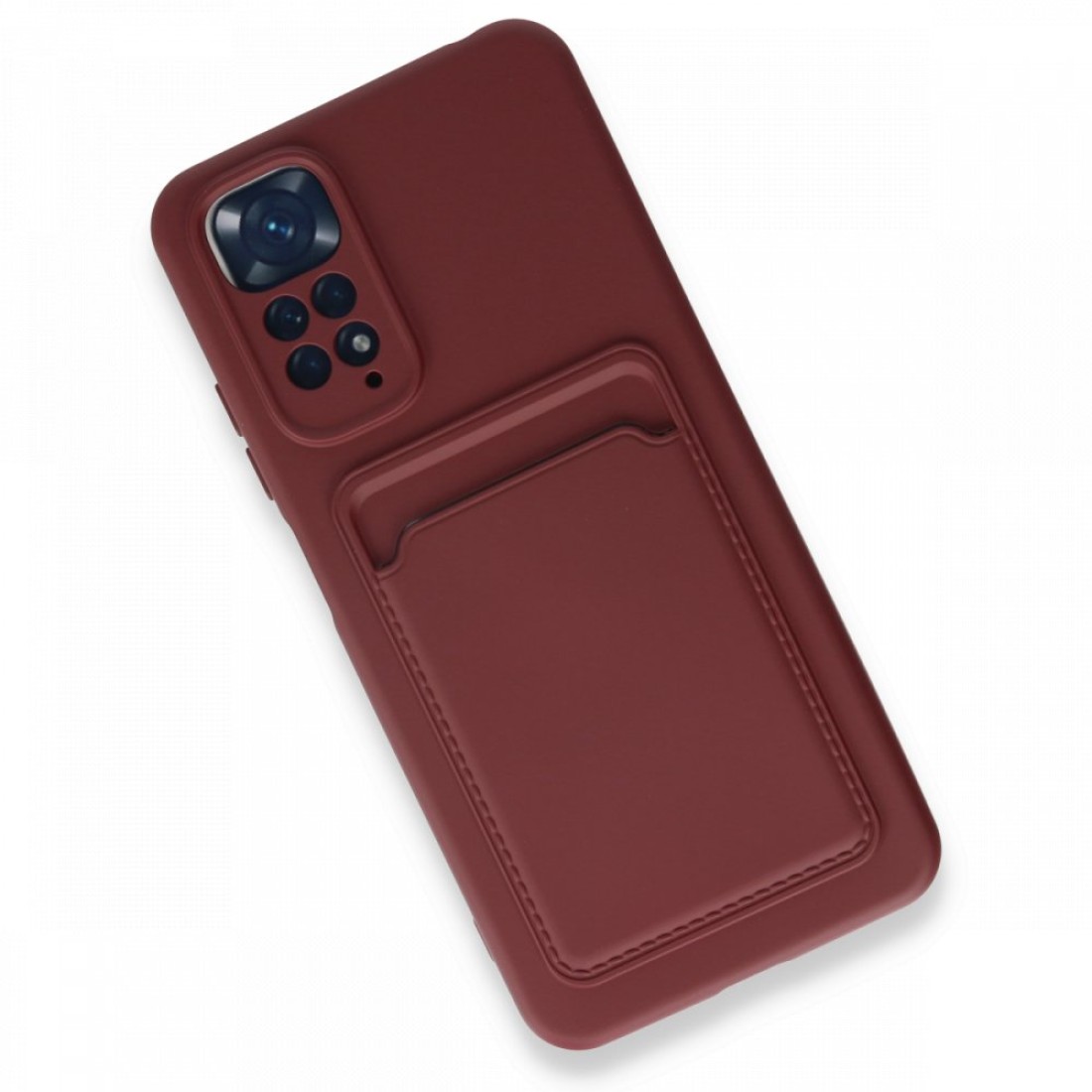  Xiaomi Redmi Note 11 Kılıf Kelvin Kartvizitli Silikon - Bordo