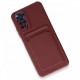  Xiaomi Redmi Note 11 Kılıf Kelvin Kartvizitli Silikon - Bordo