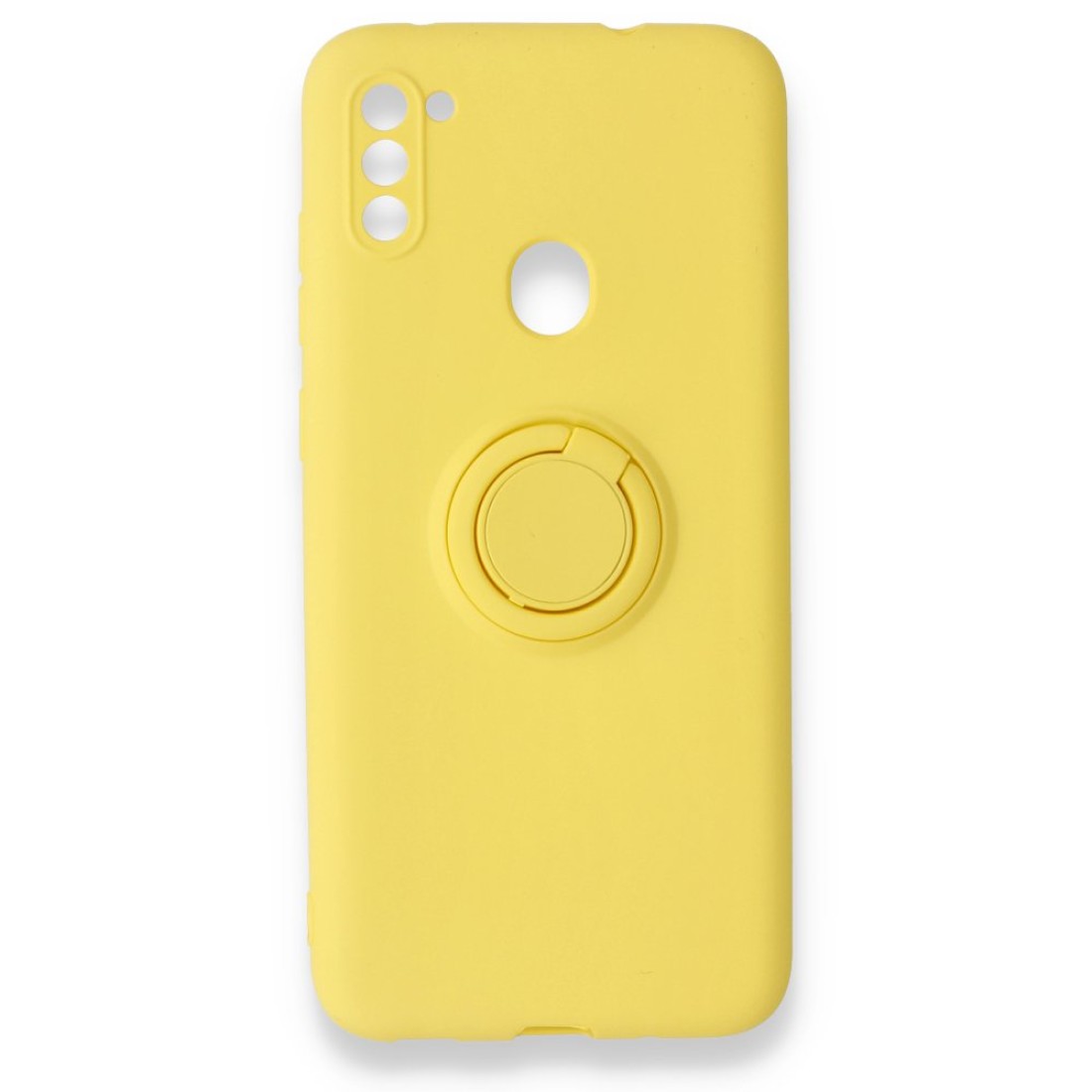  Samsung Galaxy M11 Kılıf Viktor Yüzüklü Silikon - Sarı