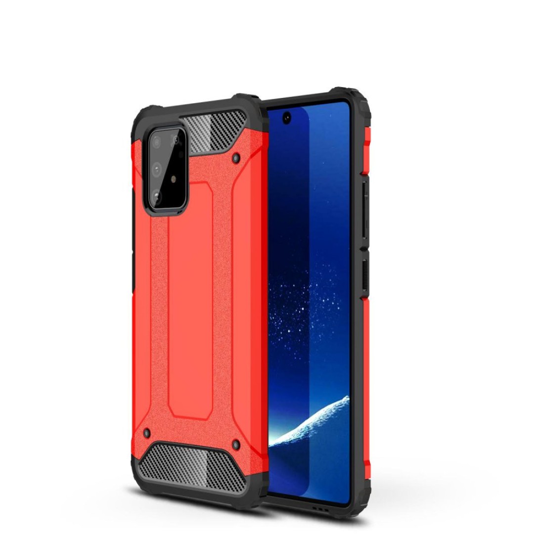  Samsung Galaxy A91 / S10 Lite Kılıf Tank Silikon Kapak - Kırmızı