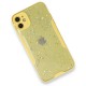  iPhone 12 Kılıf Platin Simli Silikon - Sarı